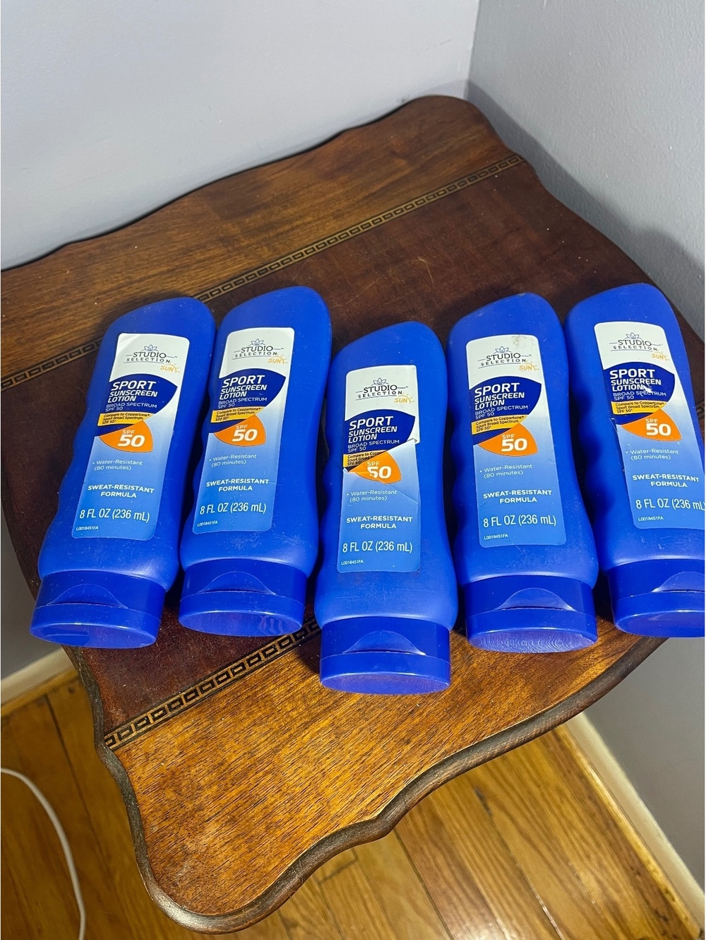 Studio Selection Sport Sunscreen Lotion SPF 50 Sweat-Resistant 8 fl oz - 5 Pack